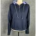 Athleta Tops | Athleta Navy Blue Hoodie Quarter Zip Pullover Activewear Lined Hood Thumbholes | Color: Blue | Size: L