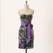 Anthropologie Dresses | Edme And Esyllte Anthropologie Strapless Dress | Color: Black/Green/Purple | Size: 0