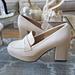 Urban Outfitters Shoes | Femme Heeled Loafers By Urban Outfitters Sz 10 | Color: Cream | Size: 10