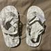 Michael Kors Shoes | Brand New Michael Kors Toddler Sandals White With Gold Mk Letters Size 8 | Color: White | Size: 8g