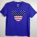 Disney Shirts | Disney Mickey Mouse Adult Men’s American Flag Ears T-Shirt Size L | Color: Blue/Red | Size: L