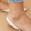 Free People Jewelry | Free People Dainty Gold Paperclip Anklet | Color: Gold | Size: Os