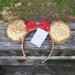 Disney Accessories | Christmas Reindeer Minnie Ears | Color: Gold/Red | Size: Os
