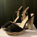 Jessica Simpson Shoes | Jessica Simpson Platform Wedge Sandal In Black & White Pattern Size 8 | Color: Black/White | Size: 8