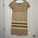Anthropologie Dresses | Anthropologie Maeve Haven Striped Lined Midi Dress Size Small | Color: Brown/Cream | Size: S