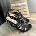 Nike Shoes | Coach Black Fantasia Heels Strappy Stilleto Size 8b | Color: Black | Size: 8