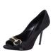 Gucci Shoes | Gucci Black Satin Crystal Embellishments Open Peep Toe Pumps Heels | Color: Black | Size: 8