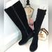 Giani Bernini Shoes | Giani Bernini Tall Black Suede Wedge Extended Calf Boots Size 8.5wc Nwt | Color: Black | Size: 8.5wc