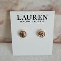 Ralph Lauren Jewelry | New Ralph Lauren Logo Mother Of Pearl Stud Earrings | Color: Cream/Gold | Size: .35"