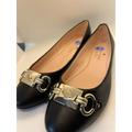 Kate Spade New York Shoes | 8.5 Kate Spade Payton Women’s Ballerina Black Flat Shoes Dress Metal Logo 1848 | Color: Black | Size: 8.5