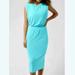 Athleta Dresses | Athleta Santorini Cinch Aqua Blue Midi Dress | Color: Blue | Size: M