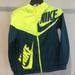 Nike Jackets & Coats | Green And Blue Color Block Hooded Nike Rain Jacket With Big Logo | Color: Blue/Green | Size: Xlb