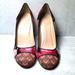 J. Crew Shoes | J Crew Collection Everly Heels In Silk. | Color: Black/Pink | Size: 7.5