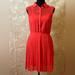 American Eagle Outfitters Dresses | American Eagle M Coral High Low Above Knee Button Up Collared Dress | Color: Red | Size: M