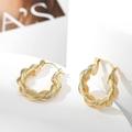 Anthropologie Jewelry | Anthropologie Gold Hoop Twisted Thick Earrings | Color: Gold | Size: Os