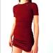 Zara Dresses | Bogo Free All Items Nwt Zara Ribbed Red Adjustable Length Dress Ruched Large | Color: Red | Size: 24