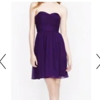 J. Crew Dresses | J Crew Arabelle Dress In Silk Chiffon 14 Purple Strapless Mini | Color: Purple | Size: 14