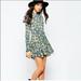 Free People Dresses | Free People Annabelle Mock Neck Long Sleeve Tunic Dress Size Medium | Color: Blue/Green | Size: M