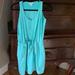 Athleta Dresses | Athleta Sz 2 Sleeveless Dress With Sewn In Shorts Aqua Zip Front Tie Waist | Color: Blue | Size: 2