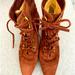 Gucci Shoes | Gucci Brown Suede Ankle Riding Boots With Laces & With Heal. Excellent Condition | Color: Brown | Size: 40eu