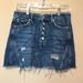 Free People Skirts | Free People We The Free 28 Harvey Denim Jean Mini Skirt Distressed Button Front | Color: Blue | Size: 6