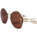 Gucci Accessories | Gucci Gg1203s 003 Gold Brown Lens Gold Chain Women Sunglasses Authentic | Color: Brown/Gold | Size: 65-16-140mm