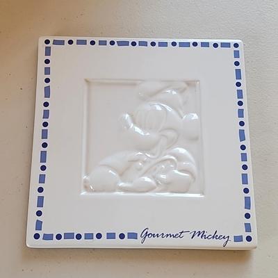 Disney Kitchen | Disney Gourmet Mickey Tile Trivet | Color: Blue/White | Size: 6" X 6"