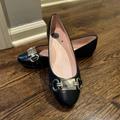 Kate Spade Shoes | Kate Spade Payton Spade Logo Leather Flat Ballet | Color: Black/Silver | Size: 7