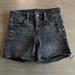 American Eagle Outfitters Shorts | Aeo Black Denim Wash Dream Jean Distressed Midi Shorts Cutoffs 00 | Color: Black/Gray | Size: 00