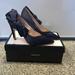 Nine West Shoes | Nine West Navy Bow Heels | Color: Blue | Size: 8.5