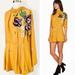 Free People Dresses | Free People Yellow Purple Floral Mini Dress Size Xs Bohotunic Cottagecore | Color: Green/Orange | Size: Xs