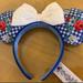 Disney Accessories | Disney Parks Gingham Cottage Floral Mickey Minnie Ears Blue | Color: Blue/White | Size: Os