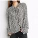 Free People Tops | Free People Modern Muse Snakeskin Blouse Size Large | Color: Gray | Size: L