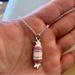 Coach Jewelry | Coach 3d Pink & White Candy Pendant .925 Sterling Silver Necklace | Color: Pink/White | Size: 18” In Length