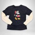 Disney Shirts & Tops | Disney Parks Mickey Mouse Santa Hat Layered Longsleeve Thermal/T-Shirt Junior Xl | Color: Cream/Gray | Size: Xlg