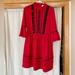 Kate Spade Dresses | Kate Spade Red Pom Embroidered Mini Dress Size 2 (New With Tag) | Color: Black/Red | Size: 2