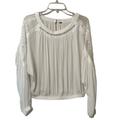 Free People Sweaters | Free People Sweater Long Sleeve Puffy Sleeves Size Small | Color: White | Size: S