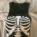 Urban Outfitters Tops | Dark Green Tank Top With Beige Skeleton Torso - Urban Outfitters- Xs | Color: Cream/Green | Size: 2