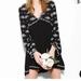 Free People Dresses | Free People Diamond Embroidered Black White Long Sleeve Top Tunic Dress S N15 | Color: Black/White | Size: S