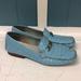 Ralph Lauren Shoes | Lauren Ralph Lauren Suzie Embossed Croc Leather Loafers Slip On Flats Blue 7.5aa | Color: Blue/Silver | Size: 7.5