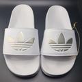 Adidas Shoes | Adidas Women's Adilette Lite Slides Sizes 8 / 9 | Color: Silver/White | Size: Various