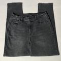 American Eagle Outfitters Jeans | American Eagle Denim Jeans Mom Jean Sz 8 Faded Black Stretch | Color: Black | Size: 8