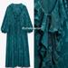 Zara Dresses | Last 2zara Jacquard Dress | Color: Blue/Green | Size: Various