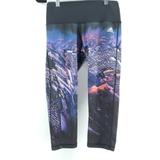 Adidas Pants & Jumpsuits | Adidas Womens Climalite Cityscape Abstract Crop Leggings Running | S | Color: Blue/Purple | Size: S