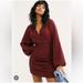 Free People Dresses | Free People Small Side Ruched The Only One Mini Cotton Brick Keyhole Dress | Color: Brown/Red | Size: S