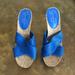 Jessica Simpson Shoes | Jessica Simpson New Wedge Platform Sandals 9 B. Approx 5" Heel | Color: Blue | Size: 9