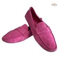 Louis Vuitton Shoes | Authentic Louis Vuitton Pink Suede Leather Loafers Flat Shoes Size 36.5/6.5 | Color: Pink | Size: 6.5