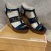 Michael Kors Shoes | Michael Korr Makenzie Wedge Sandals | Color: Blue/Gold | Size: 9