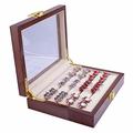 Energetic Glass Cufflinks Box for Men Painted Wood Collection 12 Pairs Ring Storage Box Jewellery Box