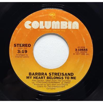 Columbia Media | Barbra Streisand 45 My Heart Belongs To Me / Answer Me On Columbia Vg+ Pop | Color: Black | Size: 7"